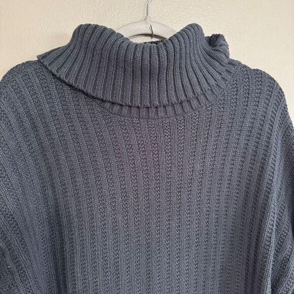 Banana Republic black chunky knit turtleneck sweater dress NWT large tall - Picture 3 of 6